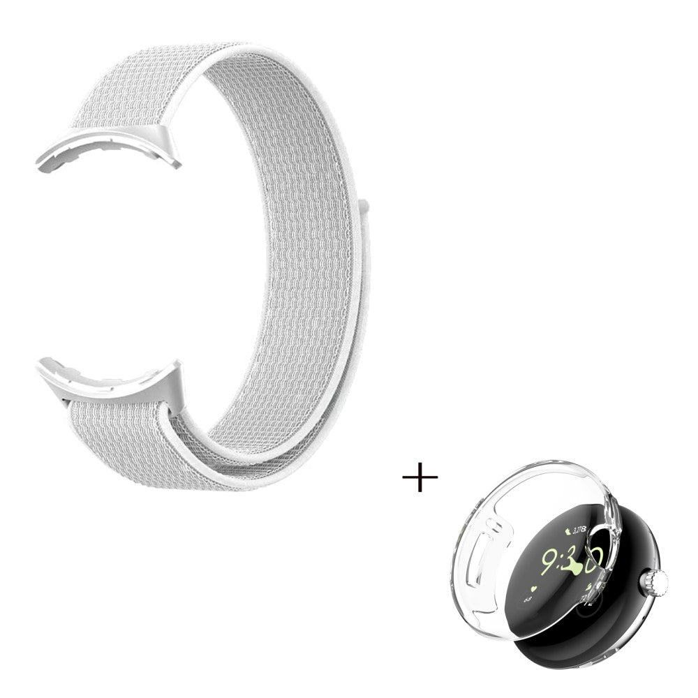 Super elegant Google Pixel Watch Plastik og Nylon Rem - Hvid#serie_1