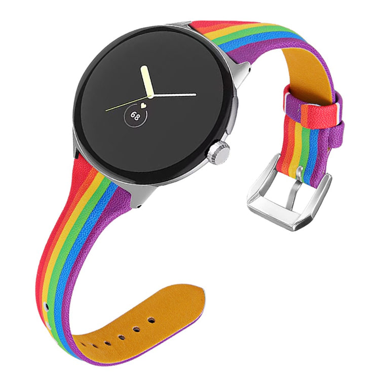 Rigtigt kønt Google Pixel Watch Ægte læder Rem - Flerfarvet#serie_2