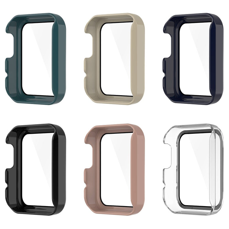 Super Fed Xiaomi Mi Watch Lite / Xiaomi Redmi Watch Cover med Skærmbeskytter i Plastik og Hærdet Glas - Sort#serie_1