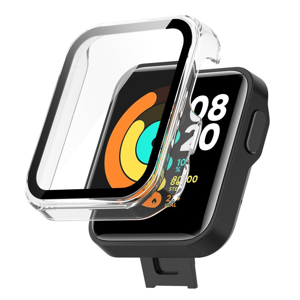 Super Fed Xiaomi Mi Watch Lite / Xiaomi Redmi Watch Cover med Skærmbeskytter i Plastik og Hærdet Glas - Gennemsigtig#serie_2
