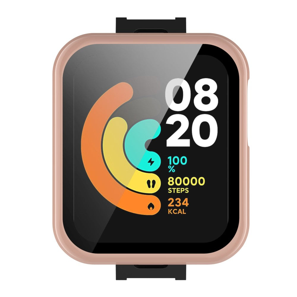 Super Fed Xiaomi Mi Watch Lite / Xiaomi Redmi Watch Cover med Skærmbeskytter i Plastik og Hærdet Glas - Pink#serie_4
