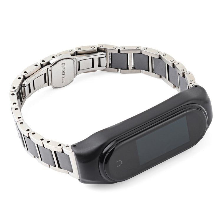 Kønt Xiaomi Mi Smart Band 6 / Xiaomi Mi Band 5 Metal Rem - Sort#serie_3