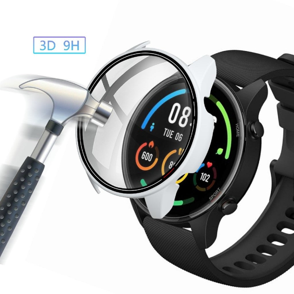 Vildt Fint Xiaomi Mi Watch Color Silikone og Glas Cover - Hvid#serie_2