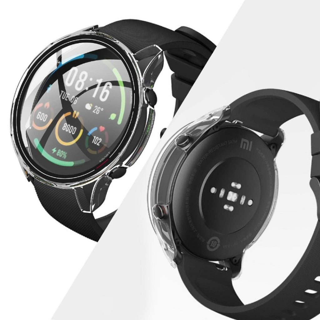 Vildt Fint Xiaomi Mi Watch Color Silikone og Glas Cover - Gennemsigtig#serie_3