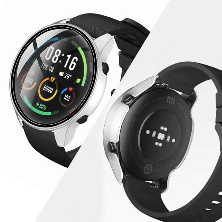 Vildt Fint Xiaomi Mi Watch Color Silikone og Glas Cover - Sølv#serie_4