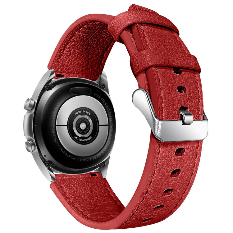 Super slidstærk Xiaomi Mi Watch Color Ægte læder Rem - Rød#serie_3
