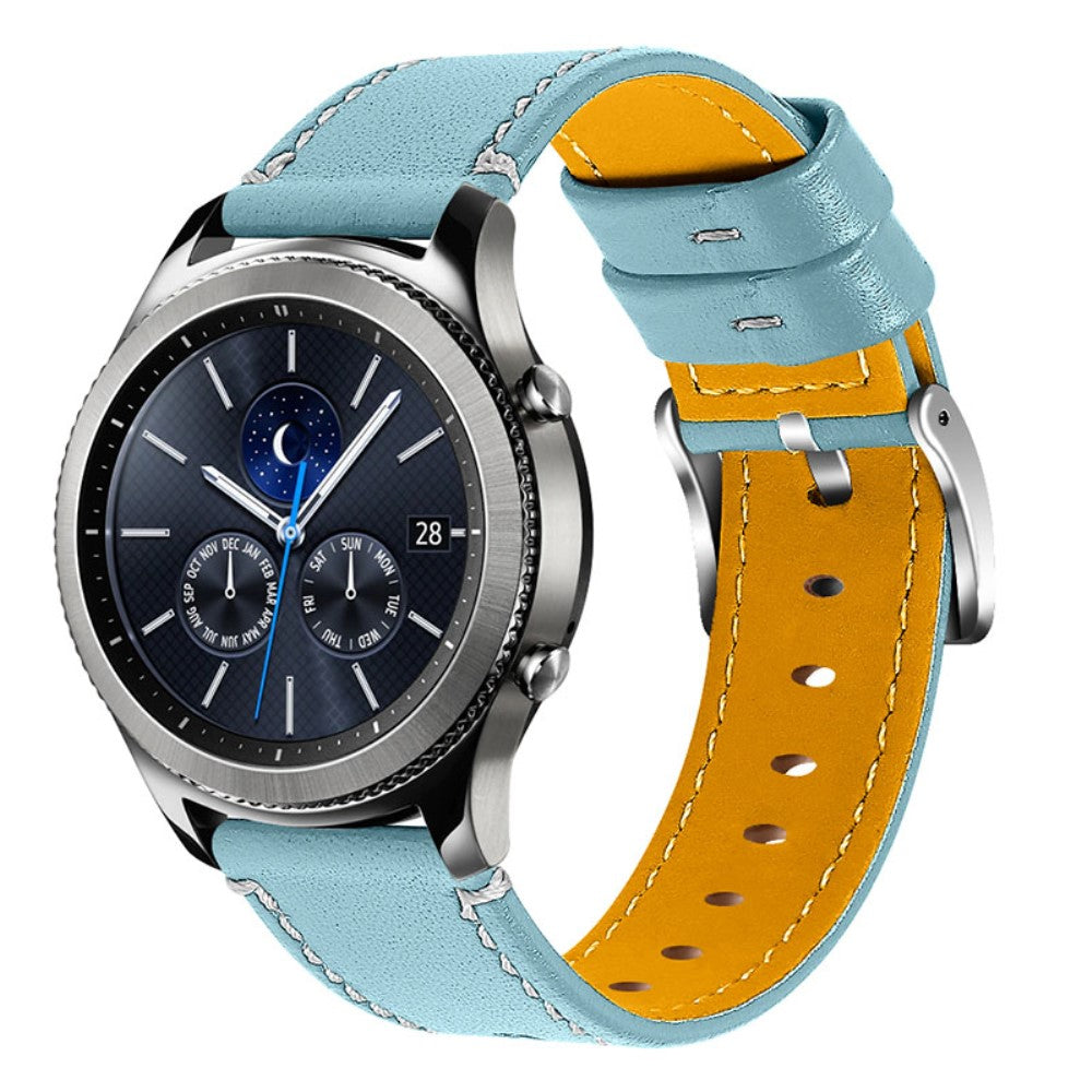 Helt vildt flot Xiaomi Mi Watch Color Ægte læder Rem - Blå#serie_3