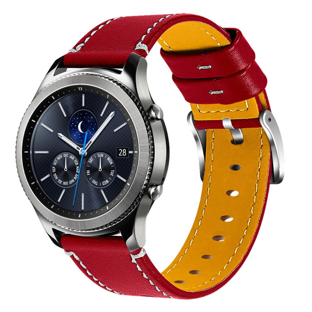 Helt vildt flot Xiaomi Mi Watch Color Ægte læder Rem - Rød#serie_6
