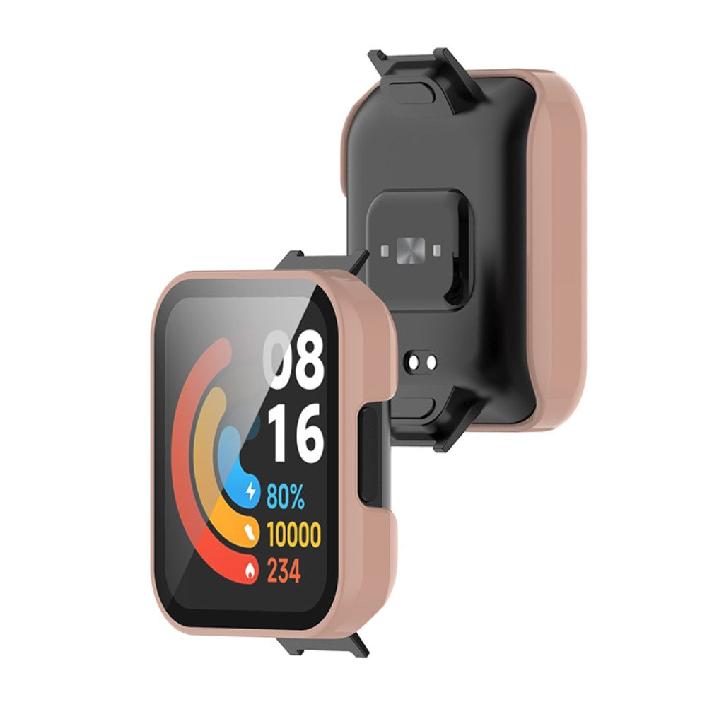 Super Fed Xiaomi Redmi Watch 2 Cover med Skærmbeskytter i Plastik og Hærdet Glas - Pink#serie_5