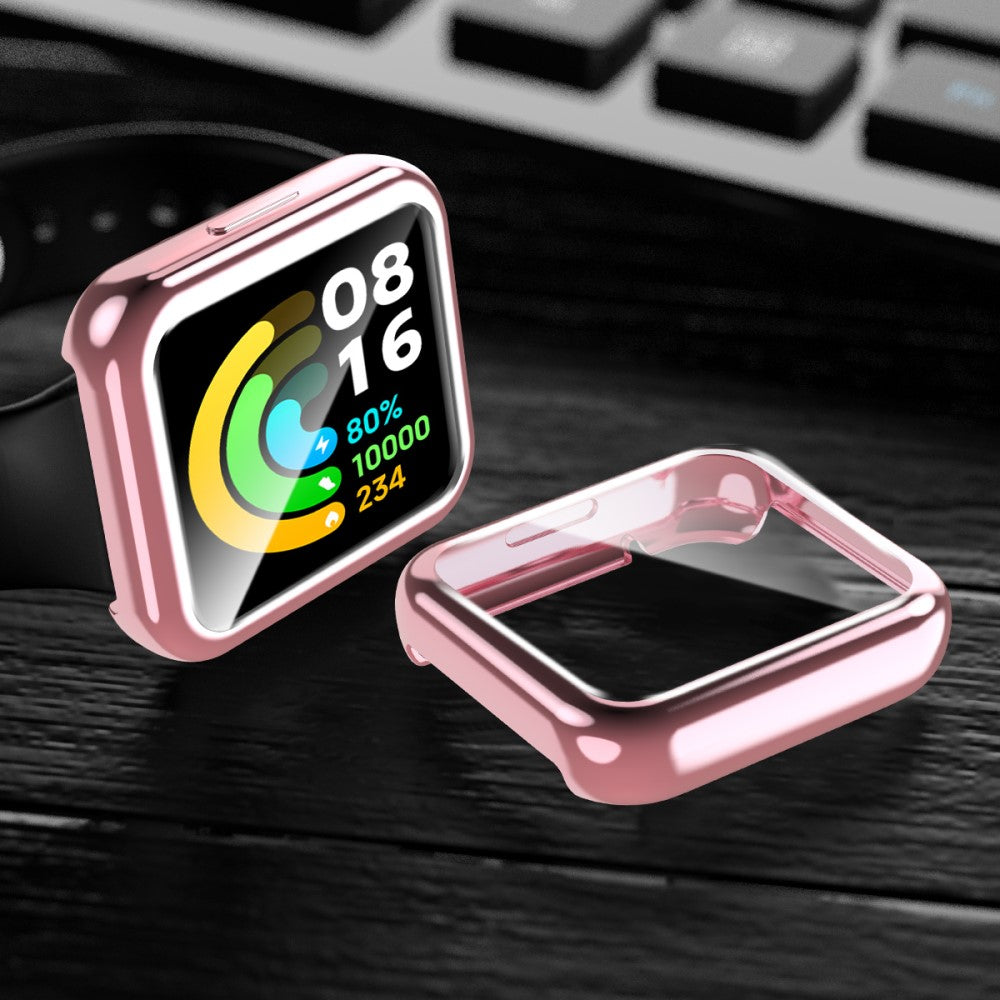 Super Pænt Xiaomi Redmi Watch 2 Cover med Skærmbeskytter i Silikone - Pink#serie_3