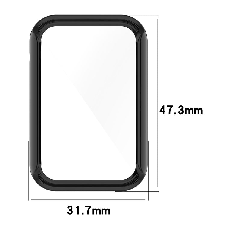Vildt Fed Xiaomi Mi Band 7 Pro Cover med Skærmbeskytter i Plastik og Hærdet Glas - Sort#serie_1