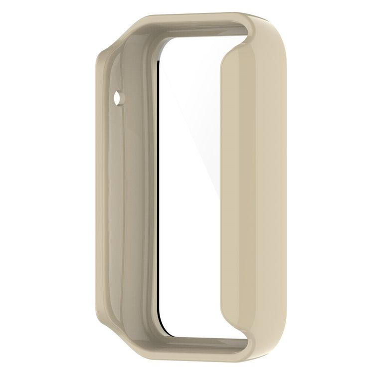 Vildt Fed Xiaomi Mi Band 7 Pro Cover med Skærmbeskytter i Plastik og Hærdet Glas - Hvid#serie_4