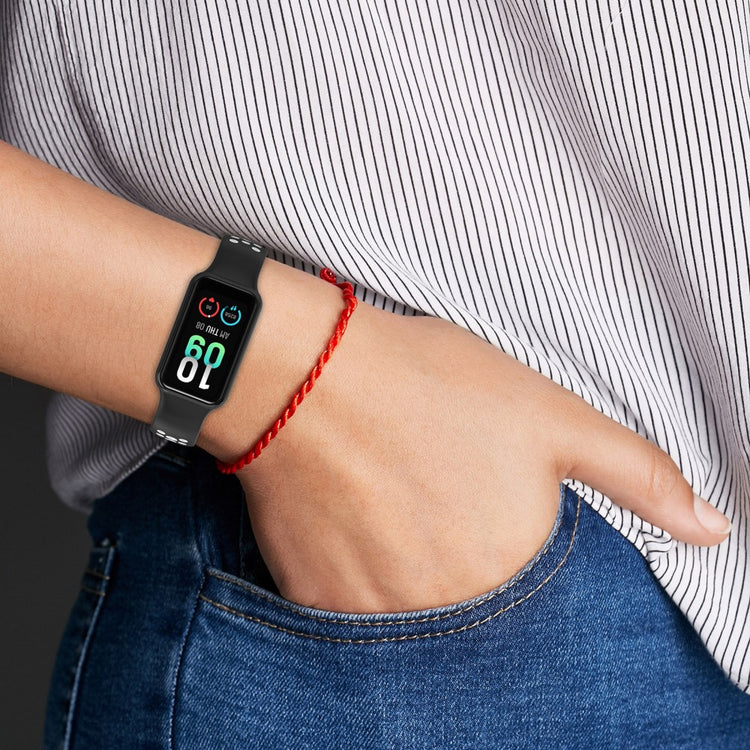 Mega Holdbart Silikone Rem passer til Xiaomi Redmi Band 2 - Sort#serie_3