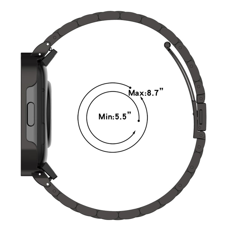 Metal Universal Rem passer til Xiaomi Redmi Watch 3 / Xiaomi Mi Watch Lite 3 - Sort#serie_1