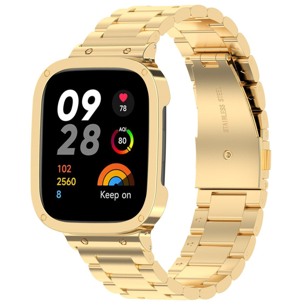 Metal Universal Rem passer til Xiaomi Redmi Watch 3 / Xiaomi Mi Watch Lite 3 - Guld#serie_1