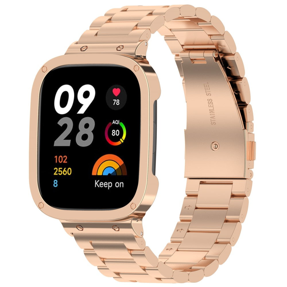 Metal Universal Rem passer til Xiaomi Redmi Watch 3 / Xiaomi Mi Watch Lite 3 - Pink#serie_2