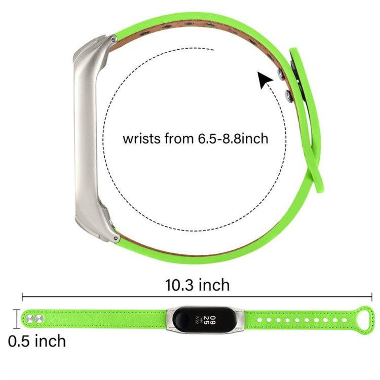  Xiaomi Mi Smart Band 4 / Xiaomi Mi Band 3 Ægte læder Urrem - Grøn#serie_9