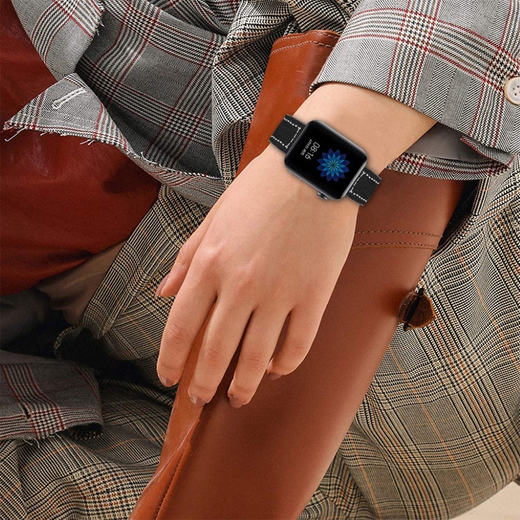 Mega slidstærk Xiaomi Mi Watch Ægte læder Rem - Sort#serie_2