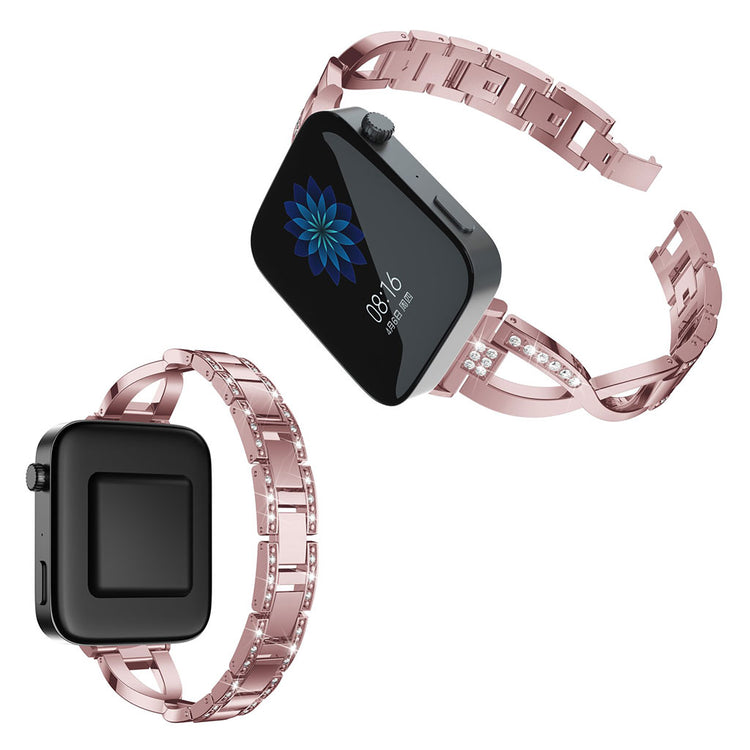Vildt fed Xiaomi Mi Watch Metal og Rhinsten Rem - Pink#serie_3