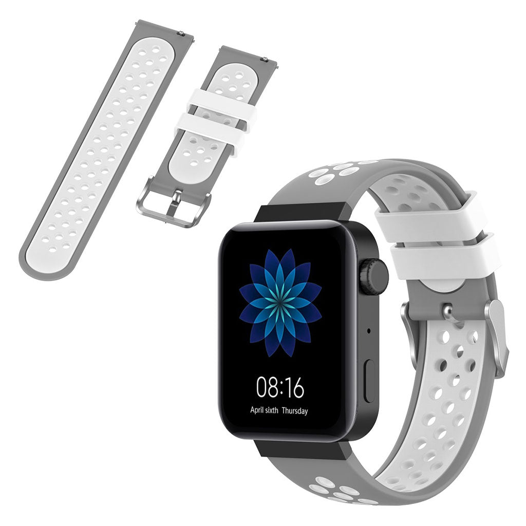 Meget hårdfør Xiaomi Mi Watch Silikone Rem - Sølv#serie_4