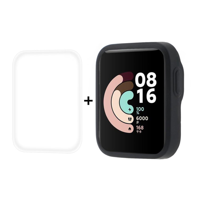 Rigtigt Godt Xiaomi Redmi Watch Cover med Skærmbeskytter i Silikone - Sort#serie_2