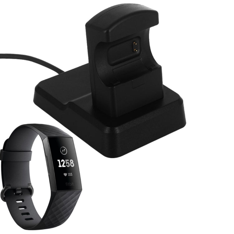 Plastik Fitbit Charge 3 / Fitbit Charge 4 USB Ladestation - Sort#serie_015