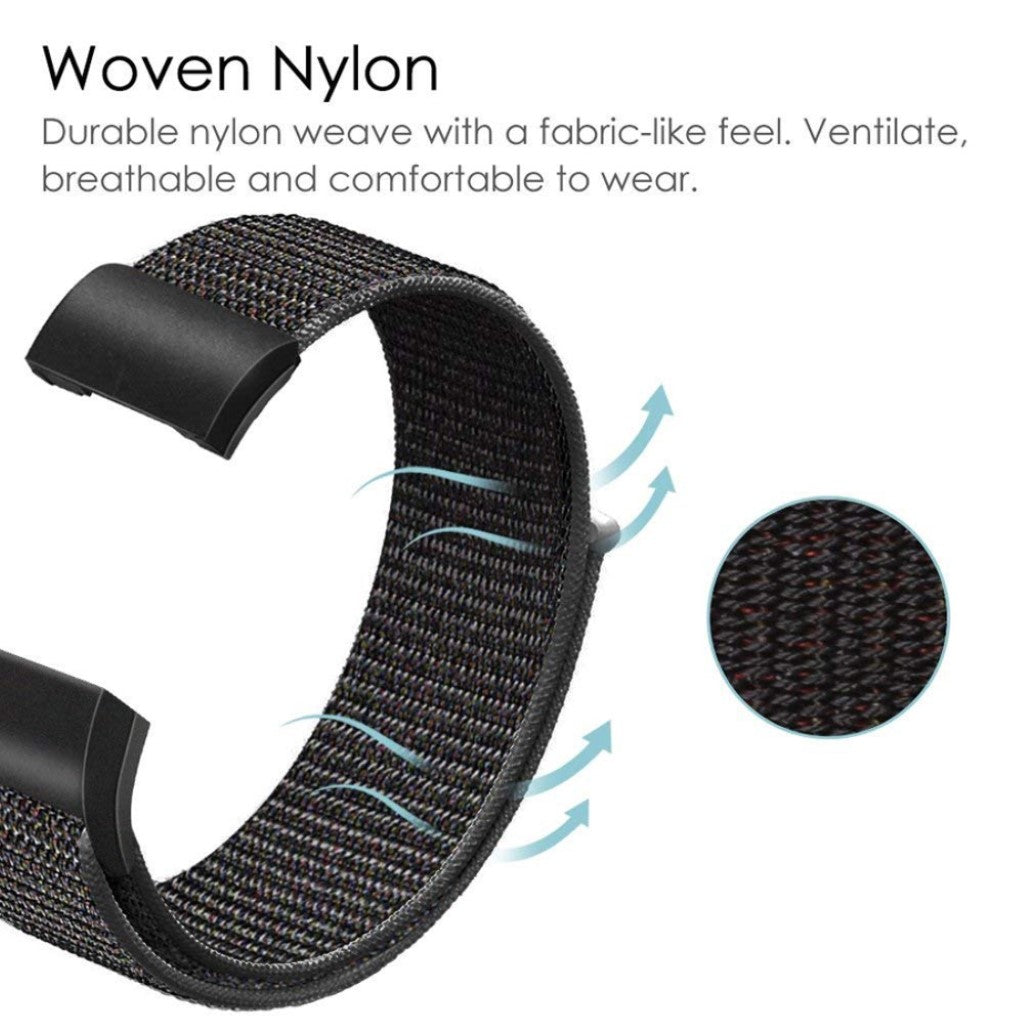 Vildt godt Fitbit Charge 2 Nylon Rem - Sølv#serie_2