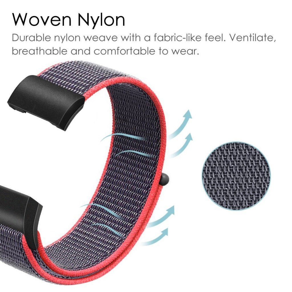 Vildt godt Fitbit Charge 2 Nylon Rem - Sort#serie_4