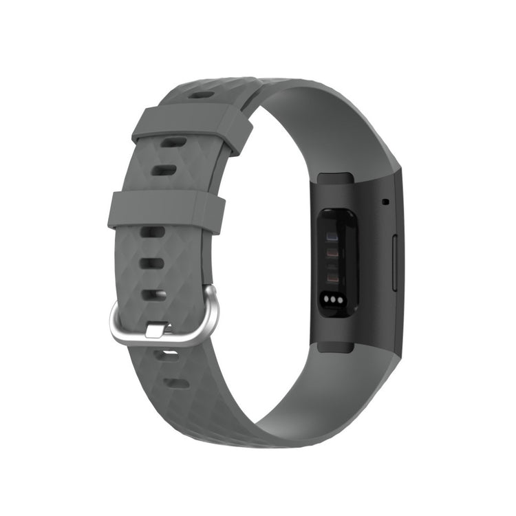 Alle tiders Fitbit Charge 3 / Fitbit Charge 4 Silikone Rem - Sølv#serie_6