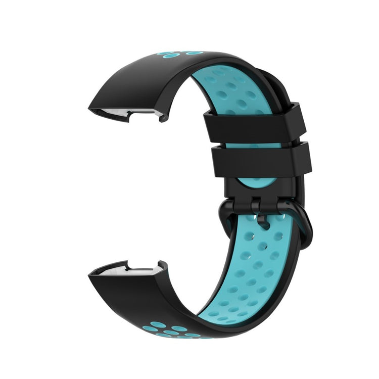 Vildt fed Fitbit Charge 3 / Fitbit Charge 4 Silikone Rem - Sort#serie_10