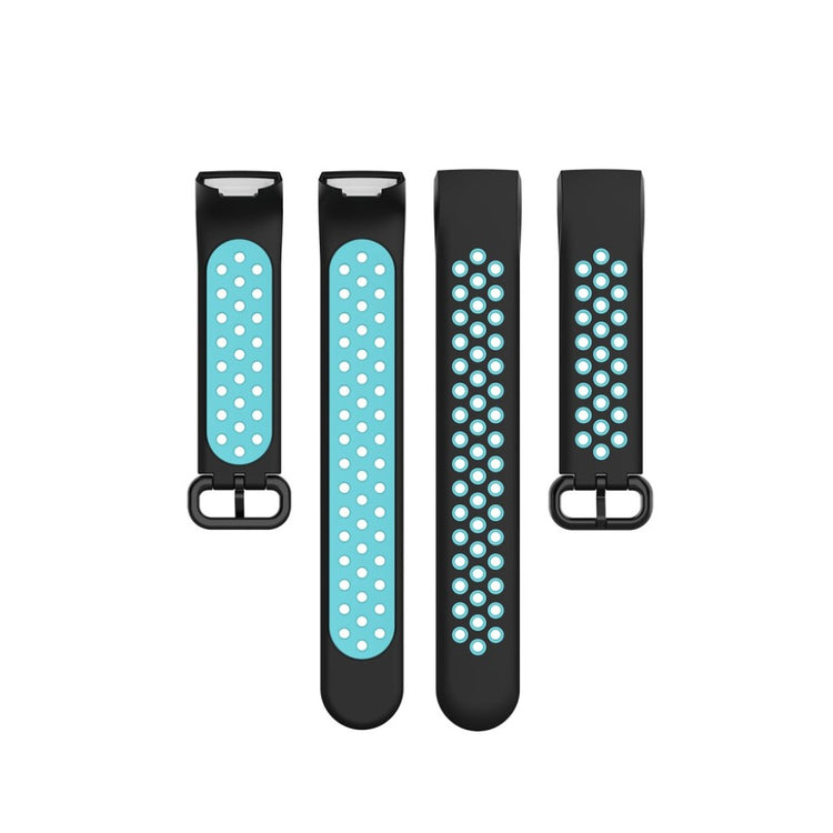 Vildt fed Fitbit Charge 3 / Fitbit Charge 4 Silikone Rem - Sort#serie_10