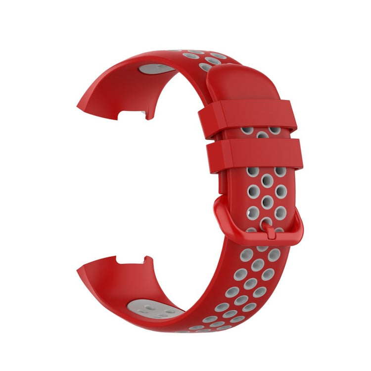 Vildt fed Fitbit Charge 3 / Fitbit Charge 4 Silikone Rem - Rød#serie_11
