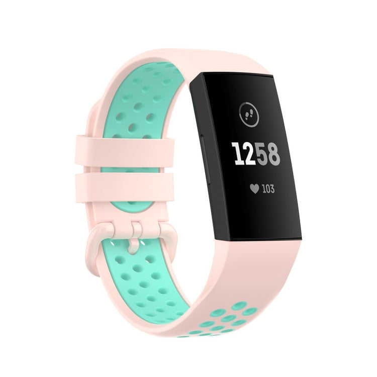 Vildt fed Fitbit Charge 3 / Fitbit Charge 4 Silikone Rem - Pink#serie_14