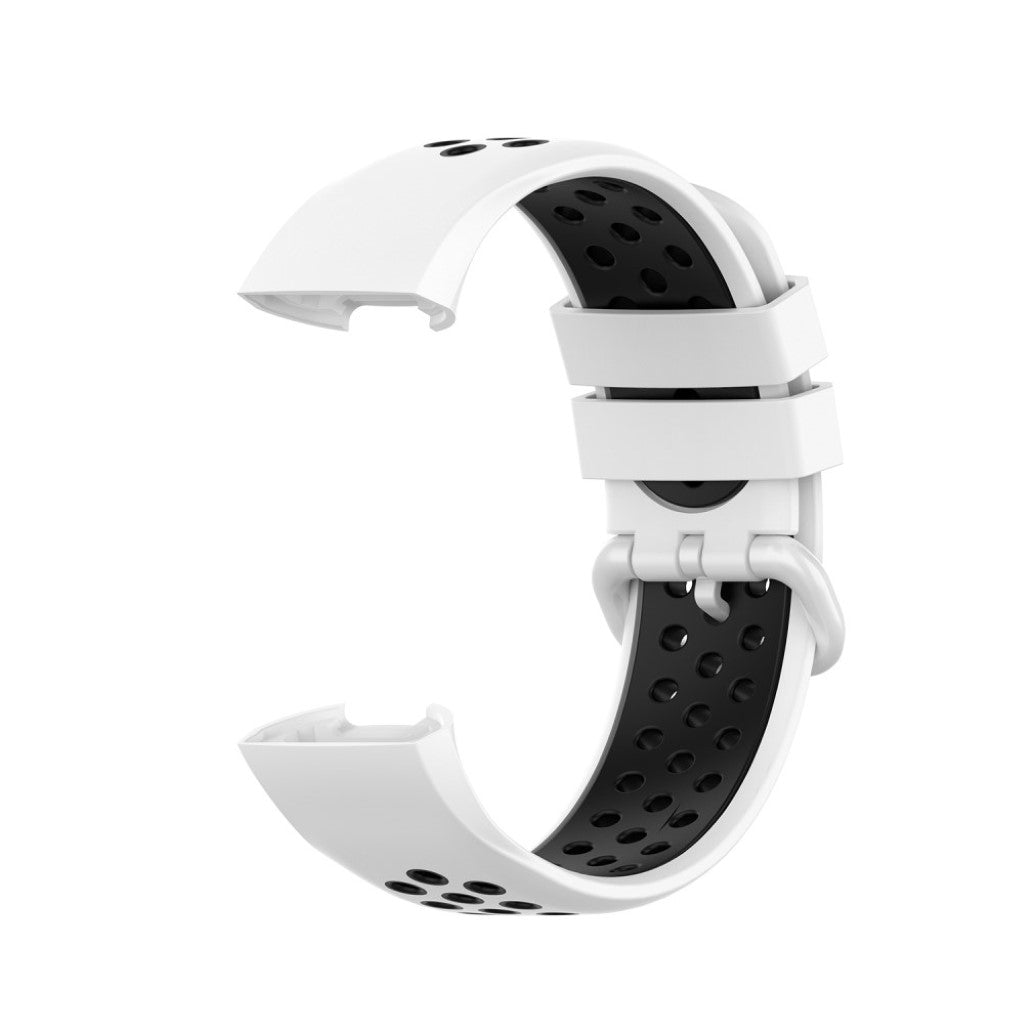 Vildt fed Fitbit Charge 3 / Fitbit Charge 4 Silikone Rem - Hvid#serie_2