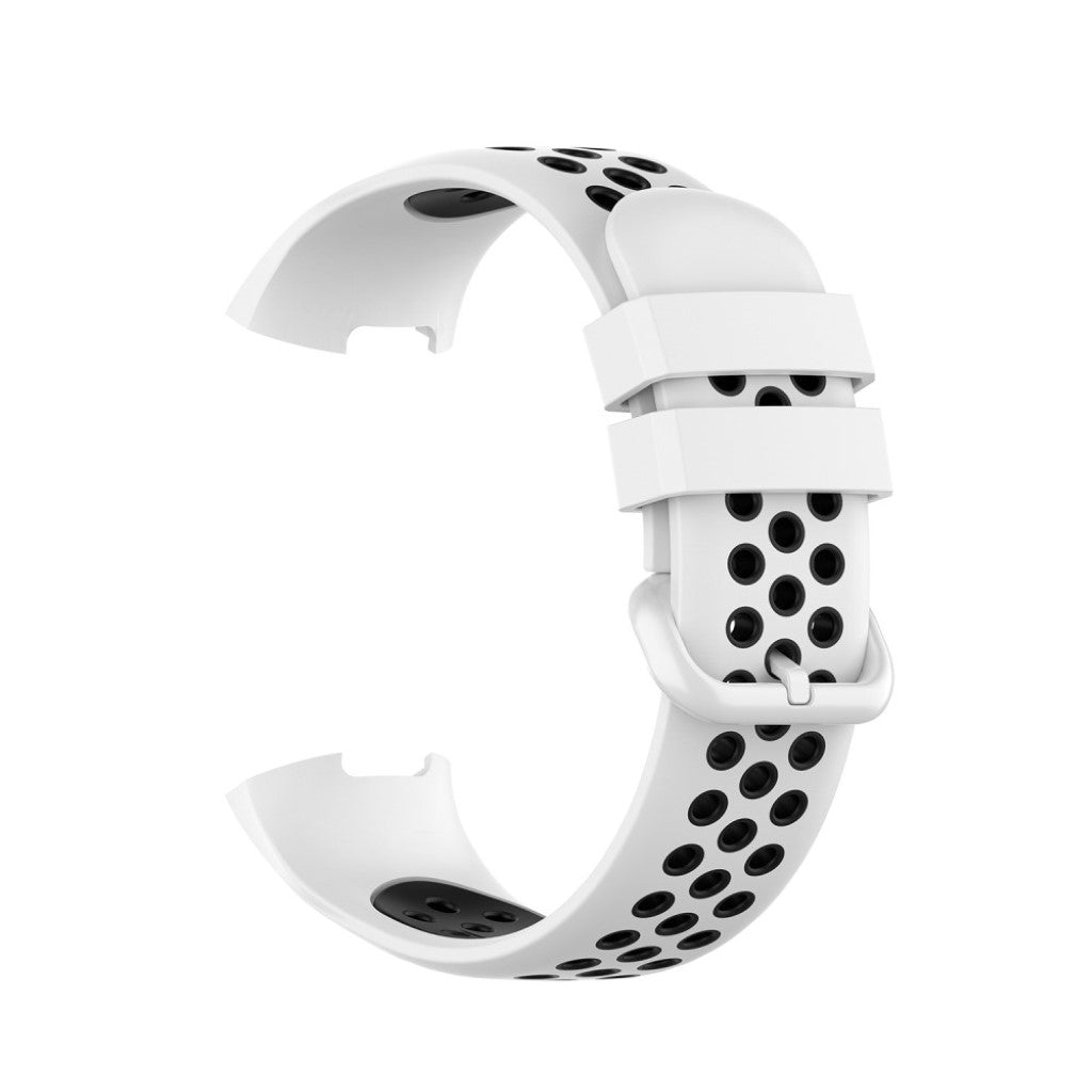 Vildt fed Fitbit Charge 3 / Fitbit Charge 4 Silikone Rem - Hvid#serie_2