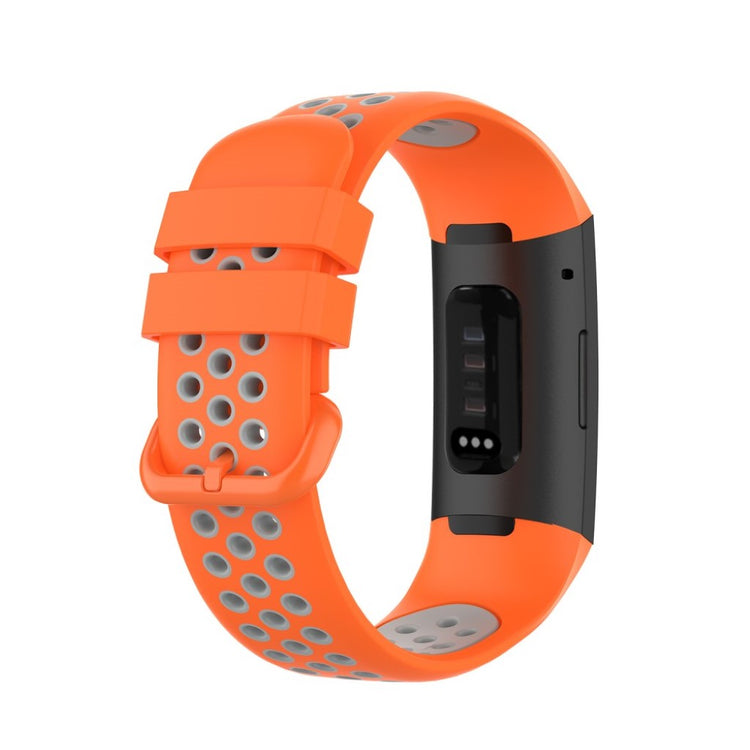 Vildt fed Fitbit Charge 3 / Fitbit Charge 4 Silikone Rem - Orange#serie_3