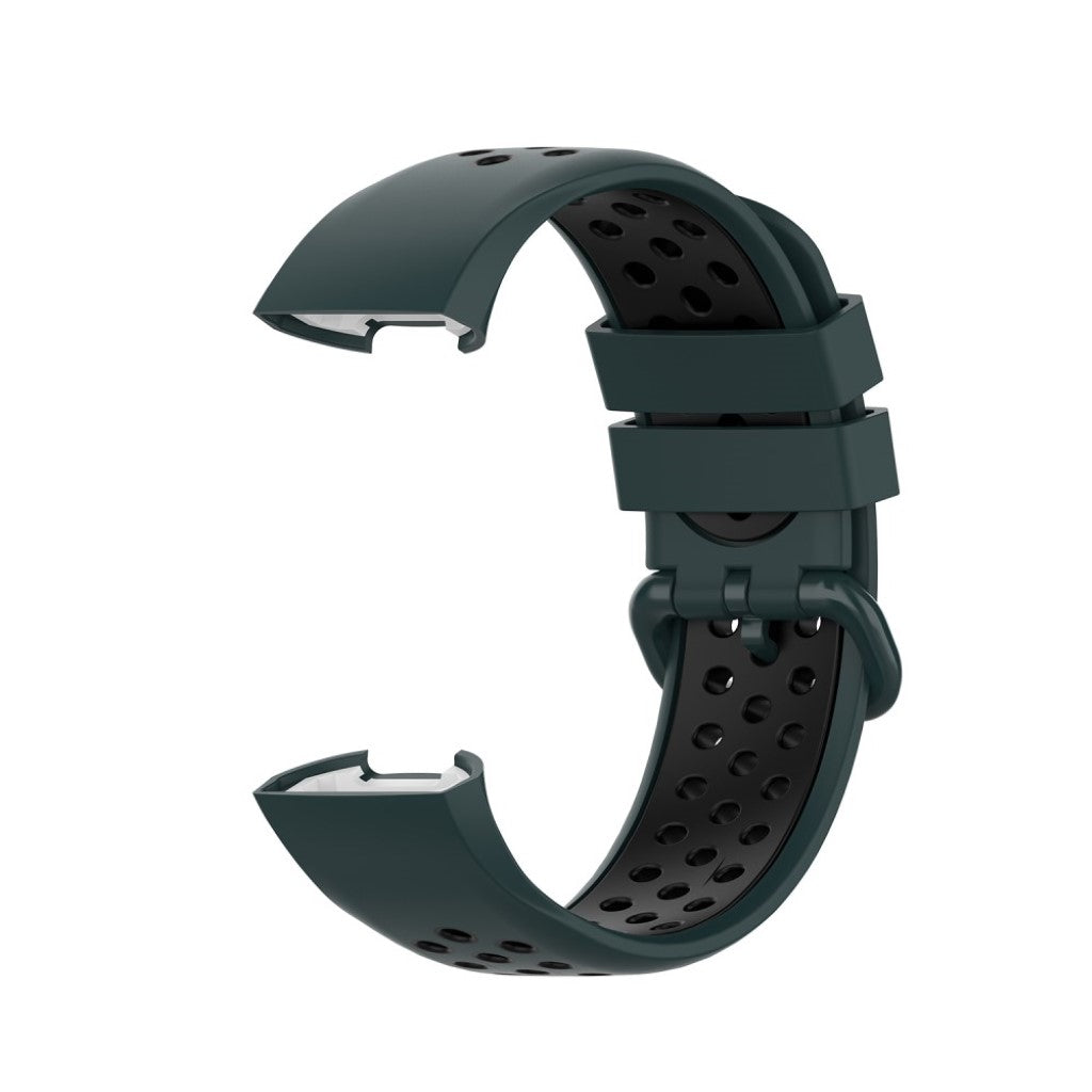 Vildt fed Fitbit Charge 3 / Fitbit Charge 4 Silikone Rem - Grøn#serie_4