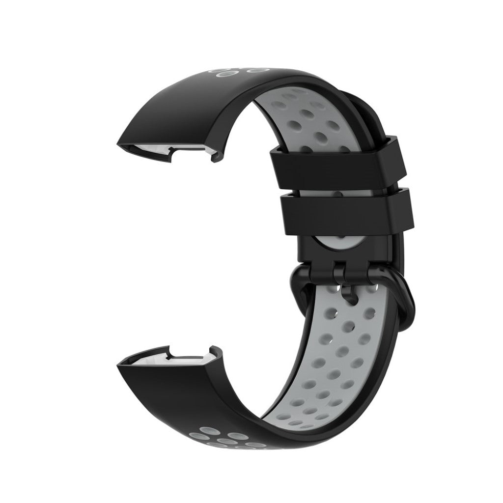 Vildt fed Fitbit Charge 3 / Fitbit Charge 4 Silikone Rem - Sort#serie_7