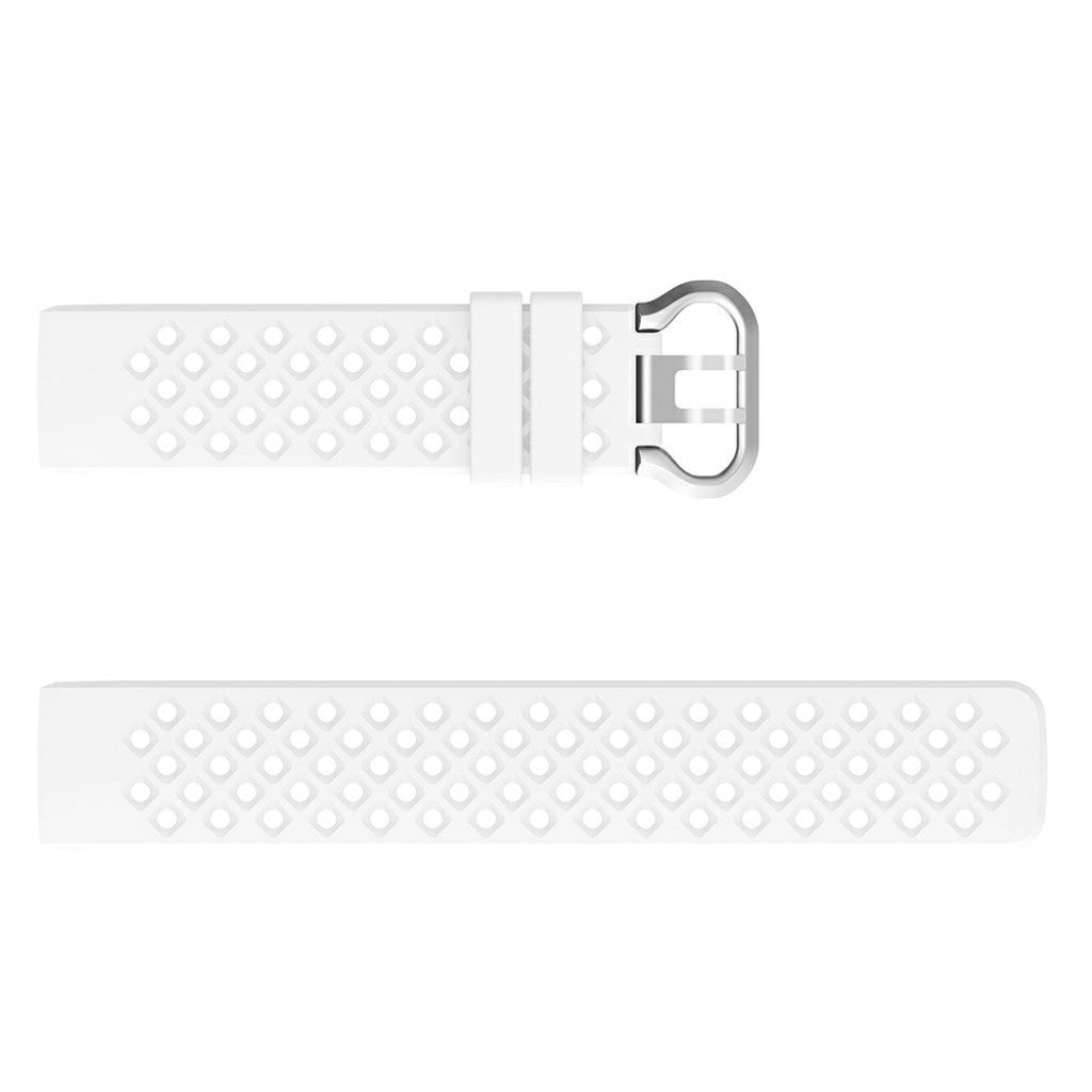 Mega fed Fitbit Charge 3 / Fitbit Charge 4 Silikone Rem - Hvid#serie_2