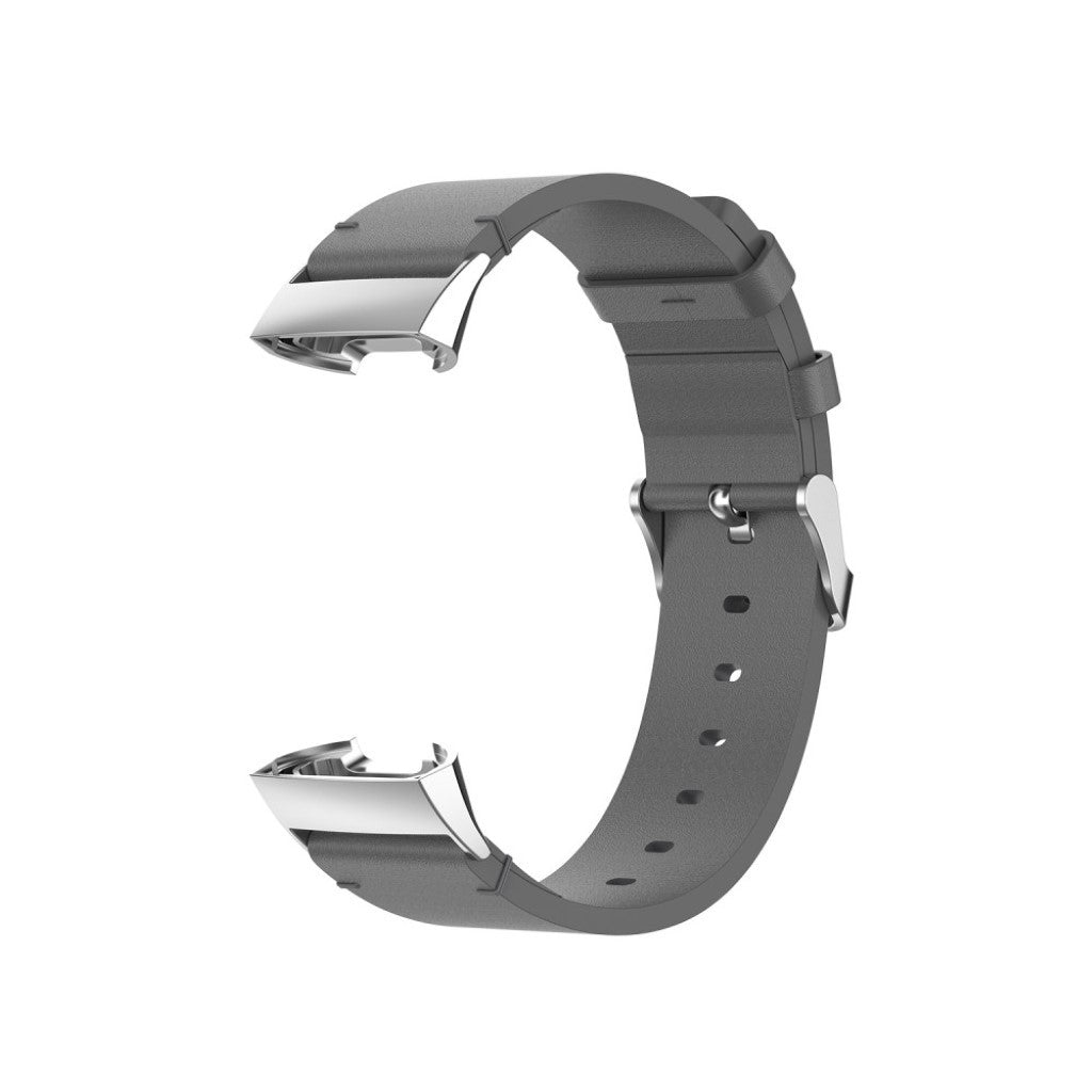 Mega kønt Fitbit Charge 4 / Fitbit Charge 3 Ægte læder Rem - Sølv#serie_3
