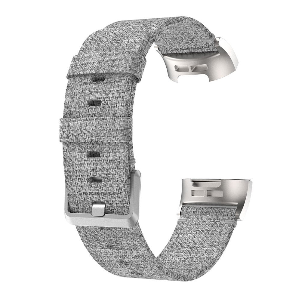 Meget kønt Fitbit Charge 4 / Fitbit Charge 3 Nylon Rem - Sølv#serie_2
