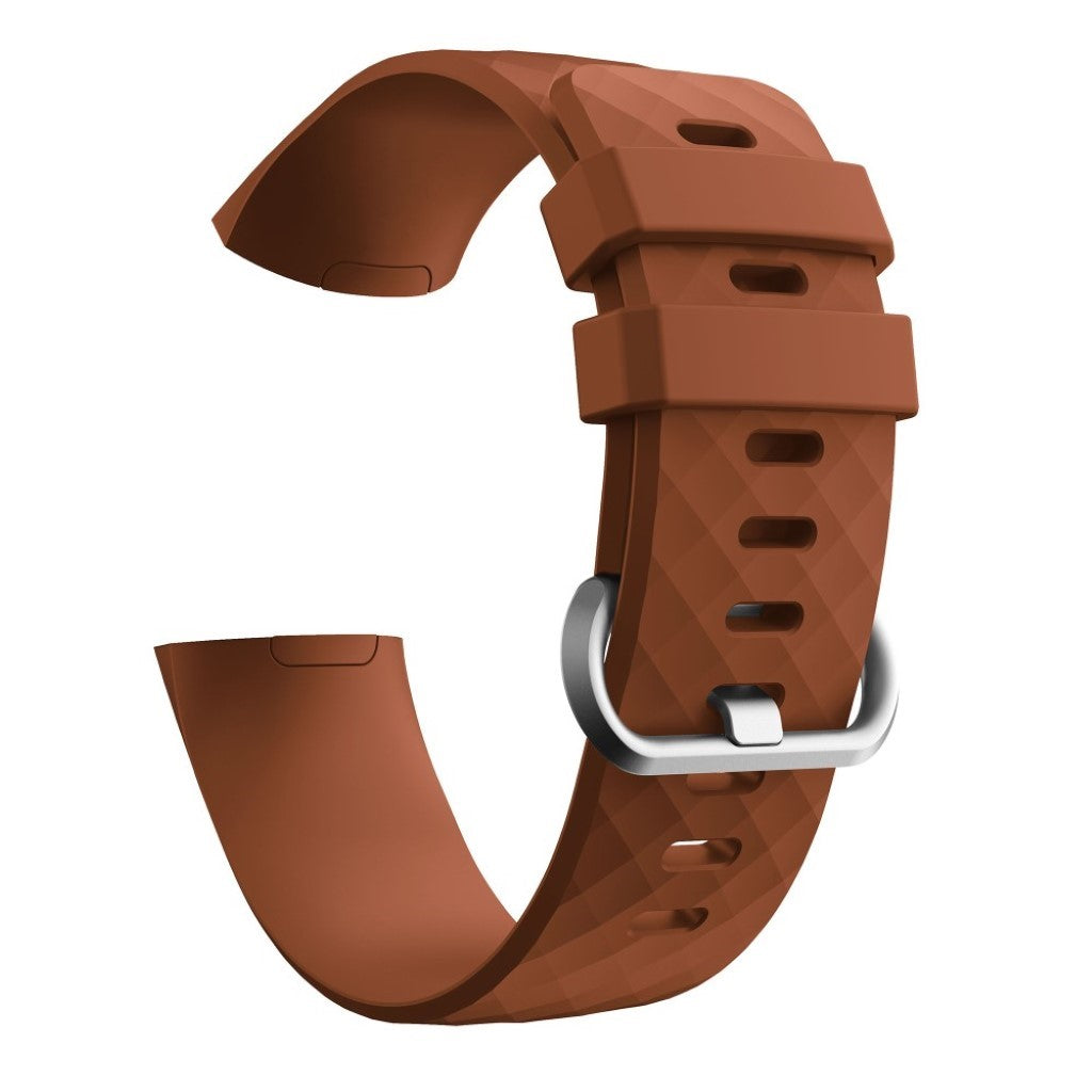 Stilren Fitbit Charge 4 / Fitbit Charge 3 Silikone Rem - Størrelse: S - Brun#serie_10