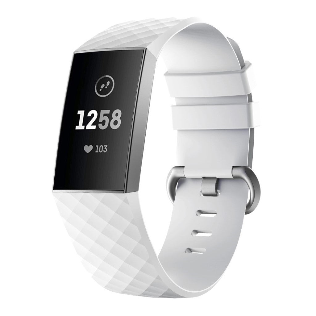 Stilren Fitbit Charge 4 / Fitbit Charge 3 Silikone Rem - Størrelse: S - Hvid#serie_2