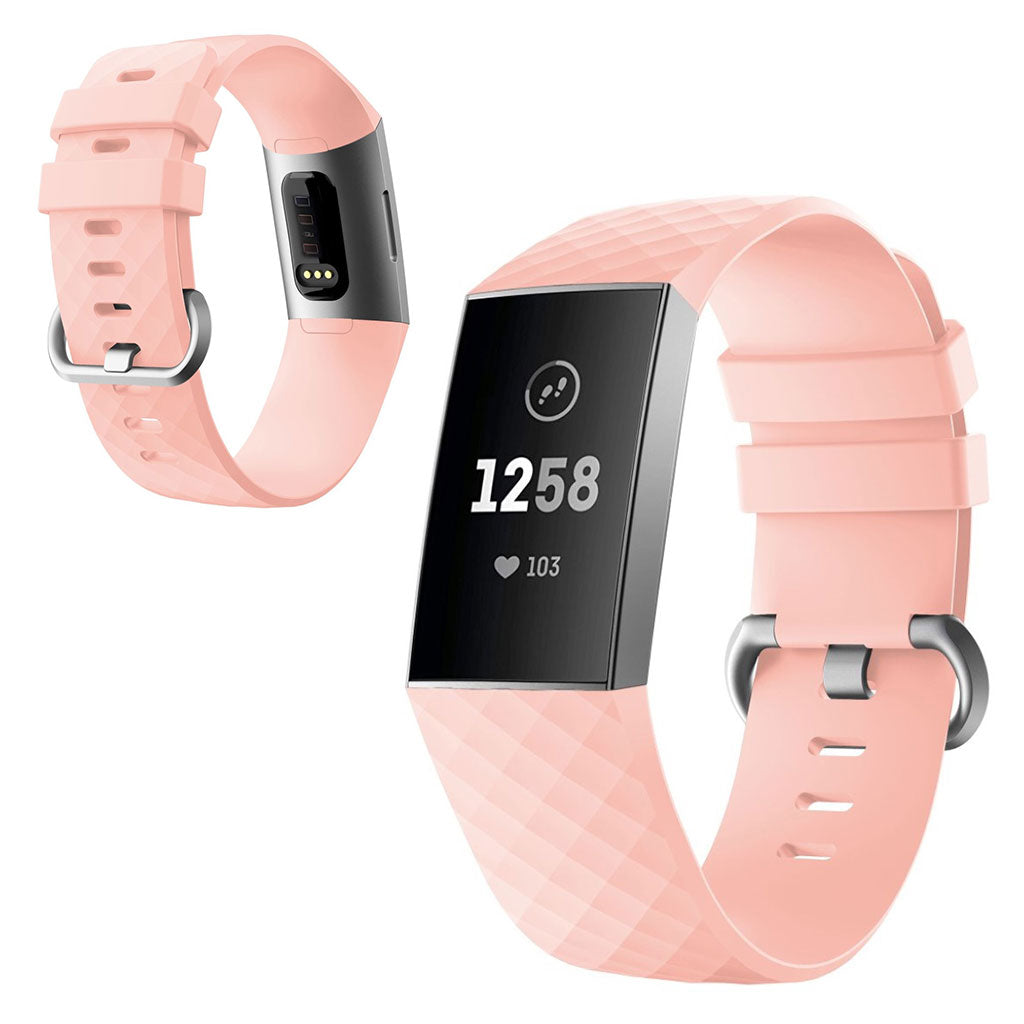 Stilren Fitbit Charge 4 / Fitbit Charge 3 Silikone Rem - Størrelse: S - Pink#serie_6
