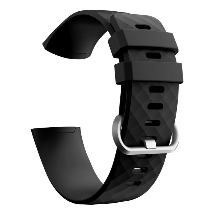 Mega sejt Fitbit Charge 4 / Fitbit Charge 3 Silikone Rem - Størrelse: L - Sort#serie_1
