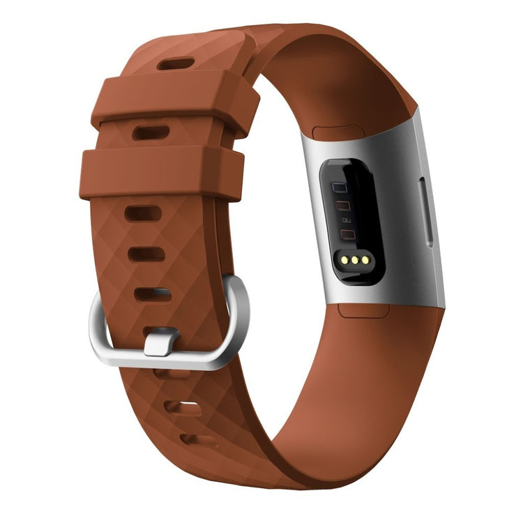 Mega sejt Fitbit Charge 4 / Fitbit Charge 3 Silikone Rem - Størrelse: L - Brun#serie_10