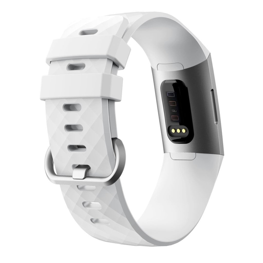 Mega sejt Fitbit Charge 4 / Fitbit Charge 3 Silikone Rem - Størrelse: L - Hvid#serie_2