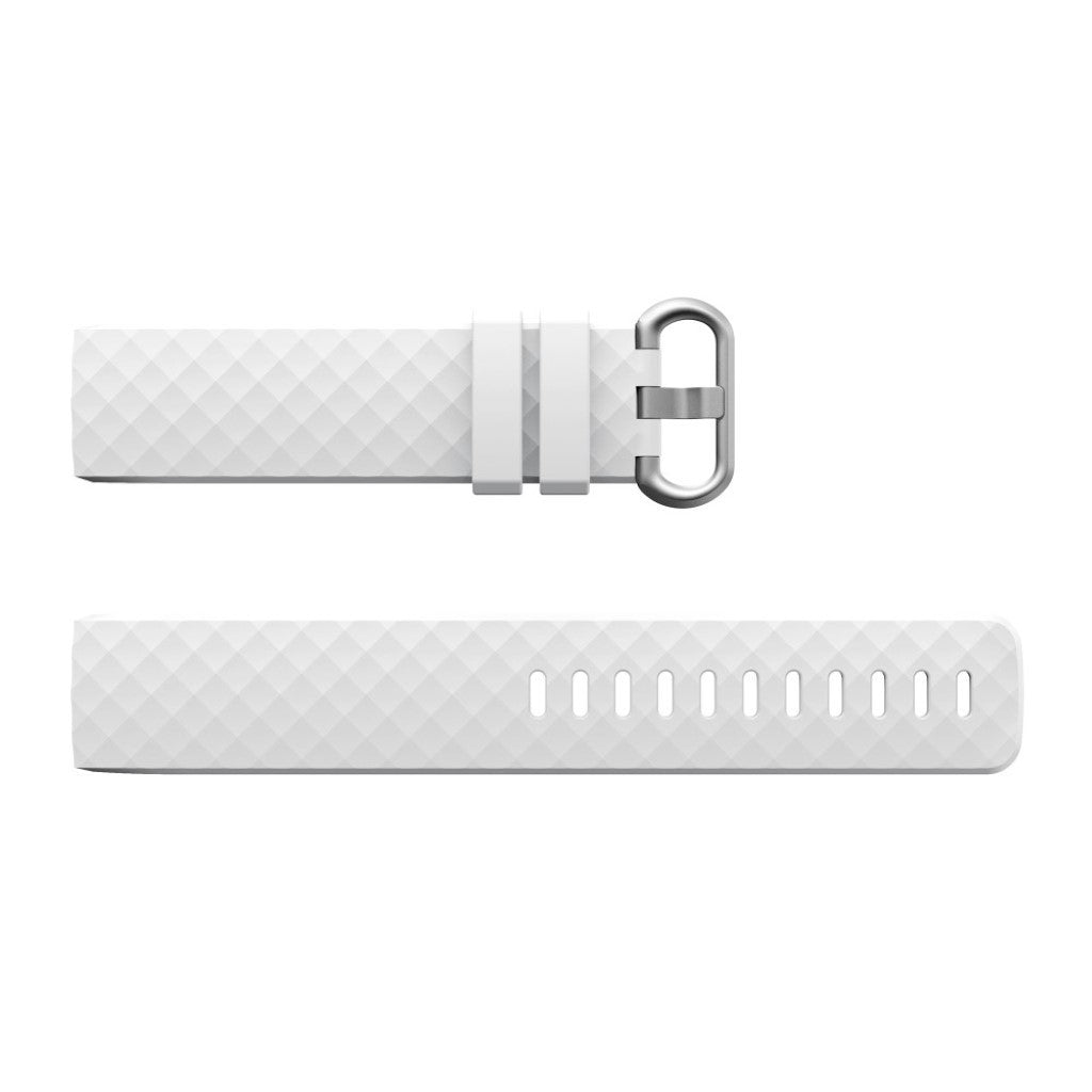 Mega sejt Fitbit Charge 4 / Fitbit Charge 3 Silikone Rem - Størrelse: L - Hvid#serie_2