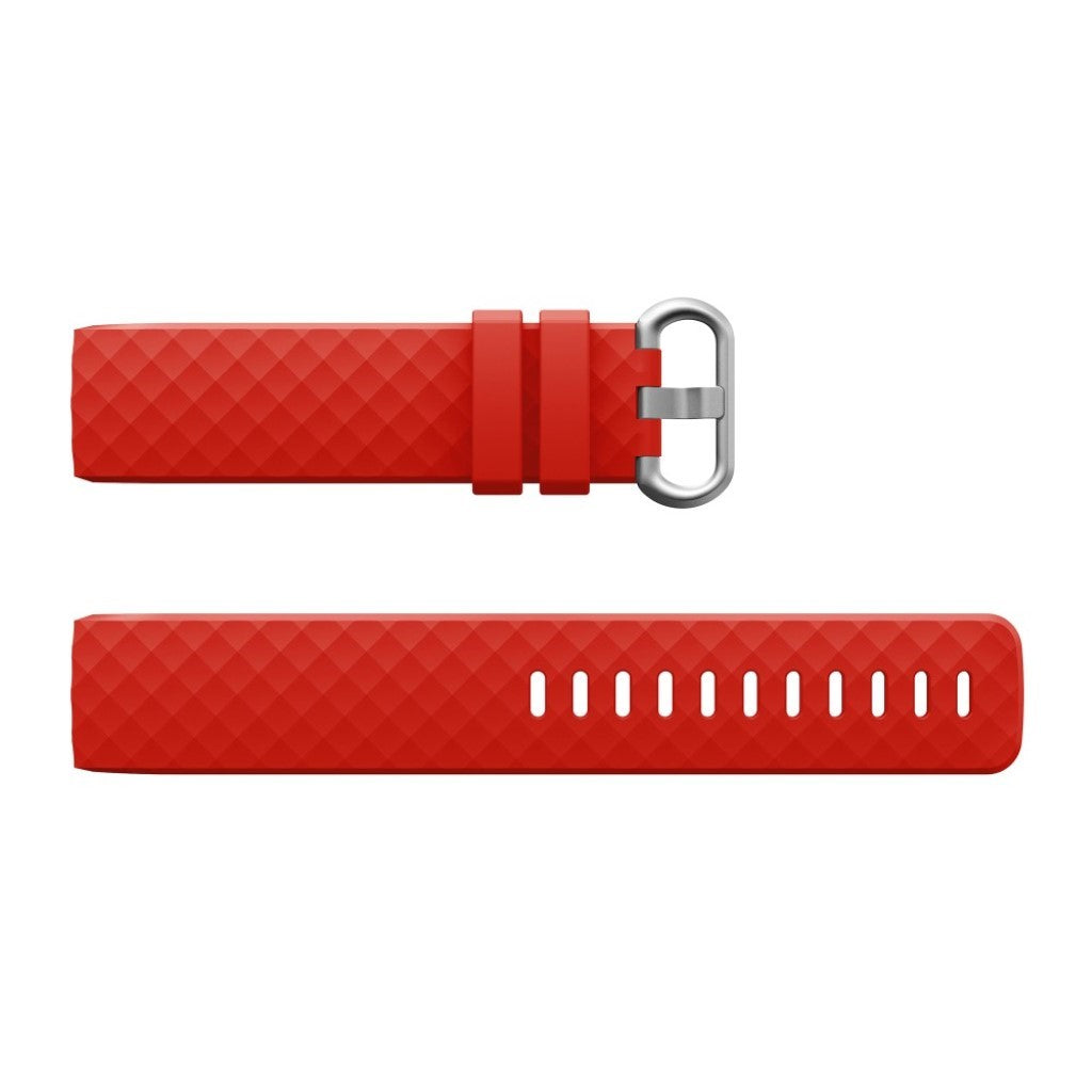 Mega sejt Fitbit Charge 4 / Fitbit Charge 3 Silikone Rem - Størrelse: L - Rød#serie_4