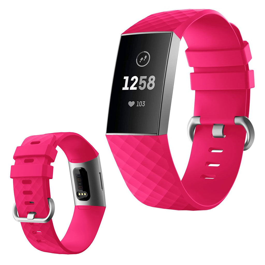 Mega sejt Fitbit Charge 4 / Fitbit Charge 3 Silikone Rem - Størrelse: L - Pink#serie_5